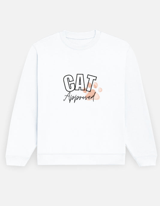 Cat Approved Sweatshirt – White minimal