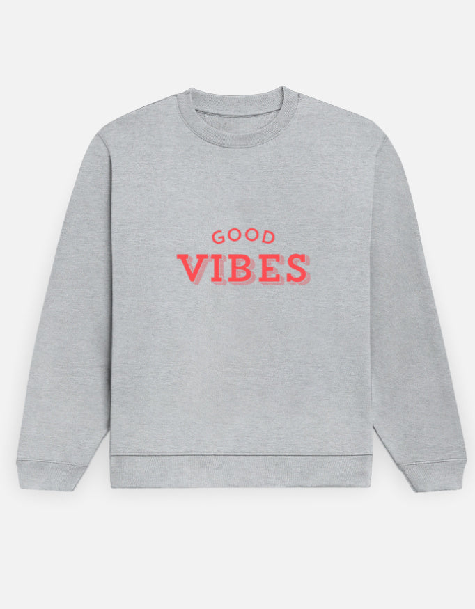 Good Vibes Premium Sweatshirt – Grey Melange