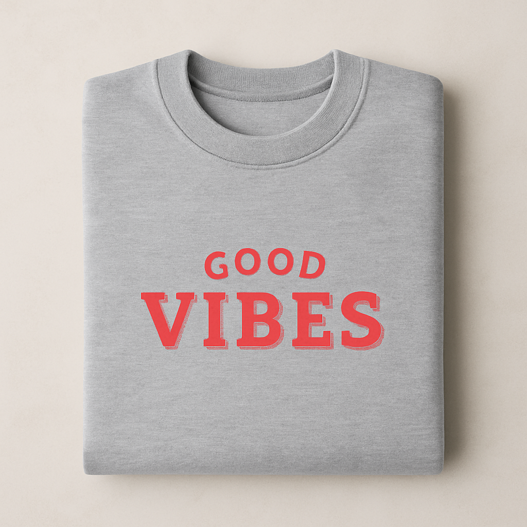 Good Vibes Premium Sweatshirt – Grey Melange