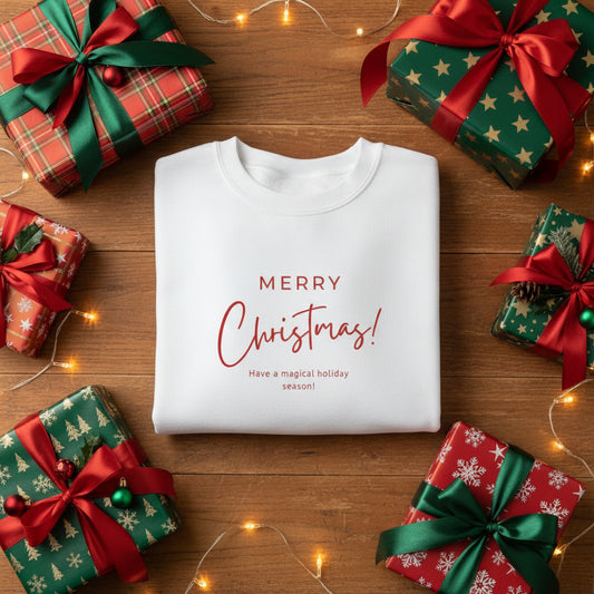 Merry Christmas – Premium Festive Sweatshirt White