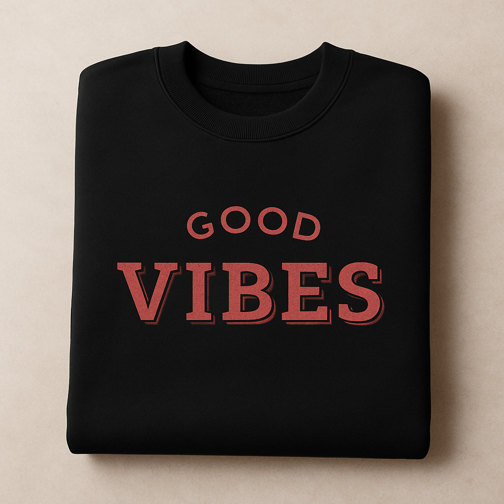 Good Vibes Premium Sweatshirt – Black | Streetwear Winter Fit